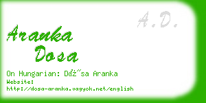 aranka dosa business card